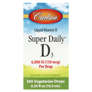 <img alt="Carlson, Super Daily D3, 150 mcg (6,000 IU), 0.35 fl oz (10.3 ml)" title="Carlson, Super Daily D3, 150 mcg (6,000 IU), 0.35 fl oz (10.3 ml),088395120008"