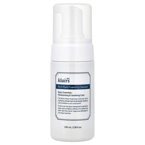 <img alt="Dear, Klairs, Rich Moist Foaming Cleanser, 3.38 fl oz (100 ml)" title="Dear, Klairs, Rich Moist Foaming Cleanser, 3.38 fl oz (100 ml),8809115025487"