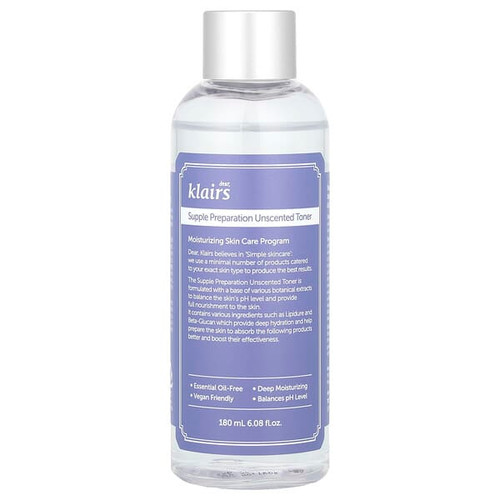 <img alt="Dear, Klairs, Supple Preparation Unscented Toner, 6.08 fl oz (180 ml)" title="Dear, Klairs, Supple Preparation Unscented Toner, 6.08 fl oz (180 ml),8809115029119"