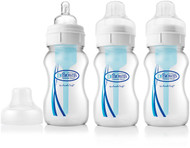 Dr. Browns, Natural Flow, Wide-Neck, 0+ Months, 3 Pack Bottles, 8 oz (240 ml) Each