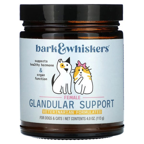 <img alt="Dr. Mercola, Bark & Whiskers, Female Glandular Support, For Dogs & Cats, 4 oz (113 g)" title="Dr. Mercola, Bark & Whiskers, Female Glandular Support, For Dogs & Cats, 4 oz (113 g),813006018081"