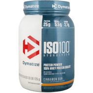Dymatize Nutrition, ISO100 Hydrolyzed, 100% Whey Protein Isolate, Cinnamon Bun, 1.6 lbs (725 g)