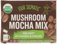Four Sigmatic, Mushroom Mocha Mix, Sweet + Coffee, 10 Packets, 0.18 oz (5 g) Each