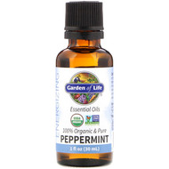 Garden of Life, 100% Organic & Pure, Essential Oils, Energizing, Peppermint, 1 fl oz (30 ml)