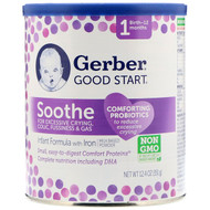 Gerber, Good Start, Soothe, Infant Formula With Iron, Stage 1, Birth-12 Months, 12.4 oz (351 g)