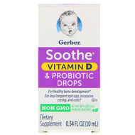 Gerber, Soothe, Vitamin D & Probiotic Drops, Birth+, 0.34 fl oz (10 ml) (Discontinued Item)