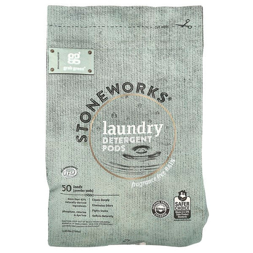 <img alt="Grab Green, Stoneworks, Laundry Detergent Pods, Fragrance Free, Rain, 50 Loads, 1.65 lbs (750 g)" title="Grab Green, Stoneworks, Laundry Detergent Pods, Fragrance Free, Rain, 50 Loads, 1.65 lbs (750 g),854822003714"