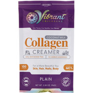 Green Foods Corporation, Vibrant Collagens, Coconut Milk Collagen Creamer, Plain, 3.38 oz (96 g)
