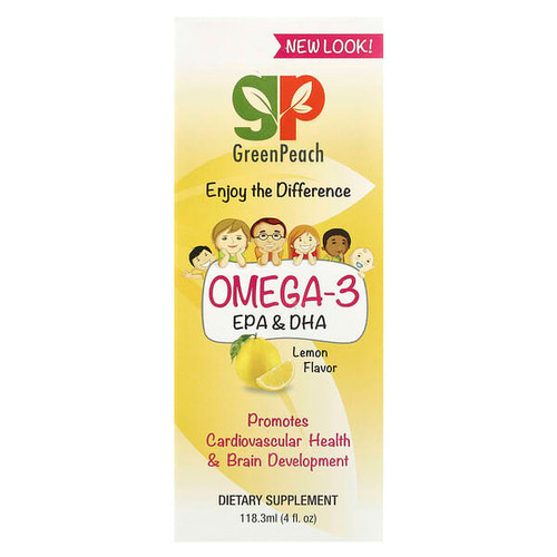 <img alt="GreenPeach, Omega 3 EPA & DHA, Lemon, 4 fl.oz (118.3 ml)" title="GreenPeach, Omega 3 EPA & DHA, Lemon, 4 fl.oz (118.3 ml),860110000280"