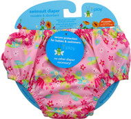 i play Inc., Swimsuit Diaper, Reusable & Absorbent, 24 Months, Light Pink Dragonfly, 1 Diaper