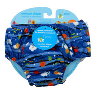 i play Inc., Swimsuit Diaper, Reusable & Absorbent, 24 Months, Royal Blue Sea Friends, 1 Diaper