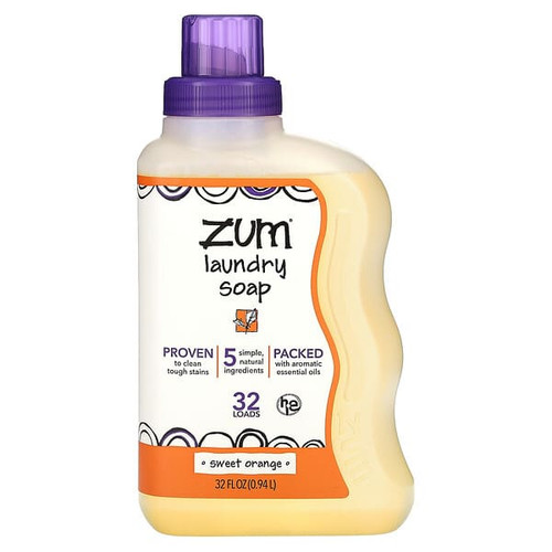 <img alt="ZUM, Laundry Soap, Sweet Orange, 32 fl oz (0.94 l)" title="ZUM, Laundry Soap, Sweet Orange, 32 fl oz (0.94 l),663204362406"