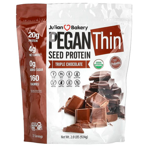 <img alt="Julian Bakery, Pegan Thin, Seed Protein, Triple Chocolate, 2 lbs (924 g)" title="Julian Bakery, Pegan Thin, Seed Protein, Triple Chocolate, 2 lbs (924 g),813926004348"
