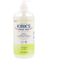 Kirks, 3-in-1 Head to Toe Nourishing Cleanser, Juniper & Lime, 32 fl oz (946 ml)