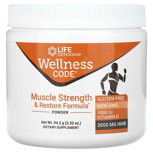 <img alt="Life Extension, Wellness Code, Muscle Strength & Restore Formula Powder, 3.32 oz (94.2 g)" title="Life Extension, Wellness Code, Muscle Strength & Restore Formula Powder, 3.32 oz (94.2 g),737870222194"
