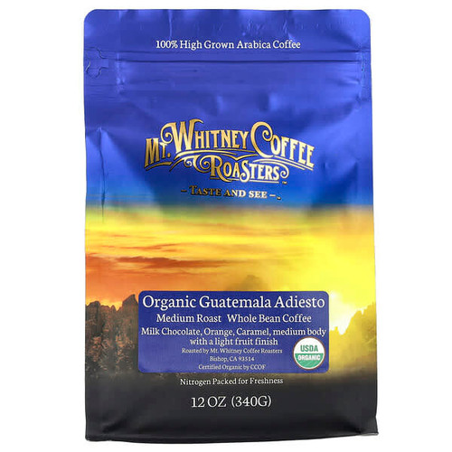 <img alt="Mt. Whitney Coffee Roasters, Organic Guatemala Adiesto, Whole Bean Coffee, Medium Roast, 12 oz (340 g)" title="Mt. Whitney Coffee Roasters, Organic Guatemala Adiesto, Whole Bean Coffee, Medium Roast, 12 oz (340 g),858645004842"