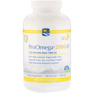Nordic Naturals, ProOmega 2000-D, Lemon Flavor, 1,250 mg, 120 Soft Gels