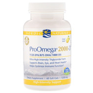 Nordic Naturals, ProOmega 2000-D, Lemon, 1,250 mg, 60 Soft Gels