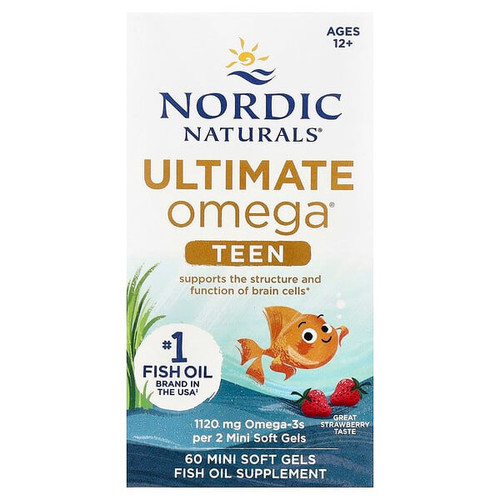 <img alt="Nordic Naturals, Teen, Ultimate Omega Fish Oil, Ages 12+, Strawberry, 60 Mini Soft Gels" title="Nordic Naturals, Teen, Ultimate Omega Fish Oil, Ages 12+, Strawberry, 60 Mini Soft Gels,768990061103"