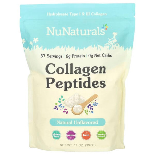 <img alt="NuNaturals, Collagen Peptides, Unflavored , 14 oz (397 g)" title="NuNaturals, Collagen Peptides, Unflavored , 14 oz (397 g),739223007403"