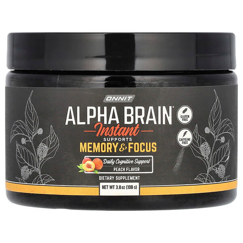 <img alt="Onnit, Alpha BRAIN Instant, Peach, Caffeine Free, 3.8 oz (108 g)" title="Onnit, Alpha BRAIN Instant, Peach, Caffeine Free, 3.8 oz (108 g),819444015156"