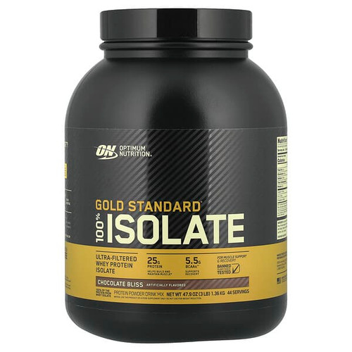<img alt="Optimum Nutrition, Gold Standard 100% Isolate, Chocolate Bliss, 3 lb (1.36 kg)" title="Optimum Nutrition, Gold Standard 100% Isolate, Chocolate Bliss, 3 lb (1.36 kg),748927060928"