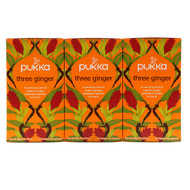 Pukka Herbs, Three Ginger Herbal Tea, Caffeine-Free, 3 Pack, 20 Herbal Tea Sachets Each