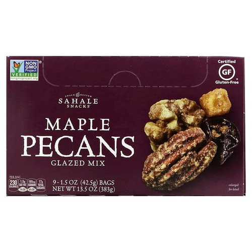 <img alt="Sahale Snacks, Glazed Mix, Maple Pecans, 9 Packs, 1.5 oz (42.5 g) Each" title="Sahale Snacks, Glazed Mix, Maple Pecans, 9 Packs, 1.5 oz (42.5 g) Each,848996111146"