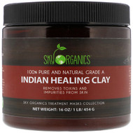 Sky Organics, Indian Healing Clay, 100% Pure and Natural Grade A, 16 oz (454 g)