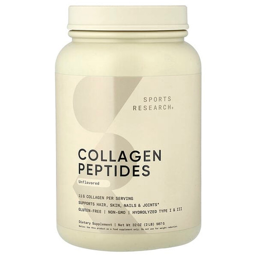 <img alt="Sports Research, Collagen Peptides, Unflavored, 32 oz (907 g)" title="Sports Research, Collagen Peptides, Unflavored, 32 oz (907 g),023249011781"