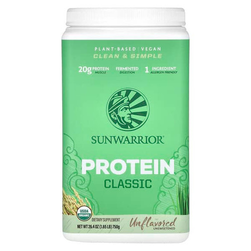 <img alt="Sunwarrior, Classic Protein, Unflavored , 1.65 lb (750 g)" title="Sunwarrior, Classic Protein, Unflavored , 1.65 lb (750 g),814784025902"