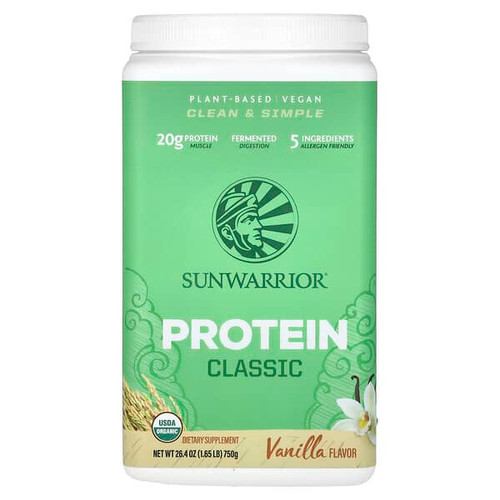 <img alt="Sunwarrior, Classic Protein, Vanilla, 1.65 lb (750 g)" title="Sunwarrior, Classic Protein, Vanilla, 1.65 lb (750 g),814784025926"
