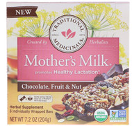 Traditional Medicinals, Mothers Milk, Chocolate, Fruit, & Nut, 6 Individually Wrapped Bars, 7.2 oz (204 g)