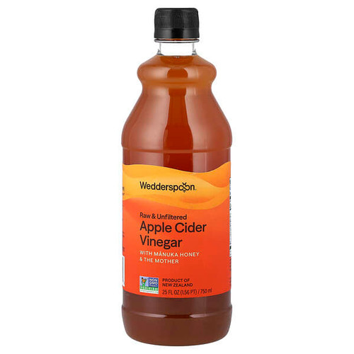 <img alt="Wedderspoon, Apple Cider Vinegar, Raw & Unfiltered, with Manuka Honey & The Mother, 25 fl oz (750 ml)" title="Wedderspoon, Apple Cider Vinegar, Raw & Unfiltered, with Manuka Honey & The Mother, 25 fl oz (750 ml),814422022645"