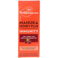 Wedderspoon, Manuka Honey Plus, Immunity, Tart Cherry with Sunflower Seedbutter, 5 Pouches, 1.1 oz (30 g) Each