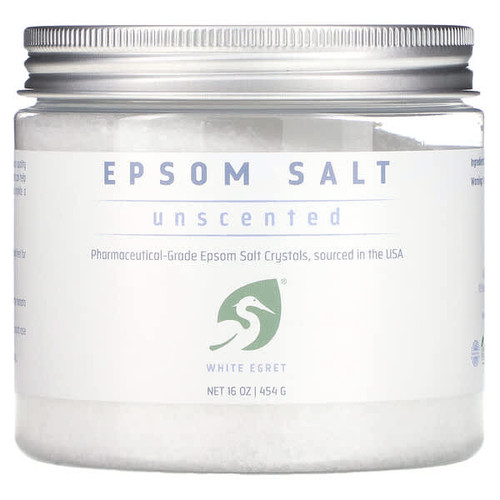 <img alt="White Egret, Epsom Salt, Unscented, 16 oz (454 g)" title="White Egret, Epsom Salt, Unscented, 16 oz (454 g),817885020524"