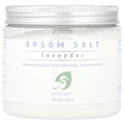 <img alt="White Egret, Epsom Salt, Lavender, 16 oz (454 g)" title="White Egret, Epsom Salt, Lavender, 16 oz (454 g),817885020500"