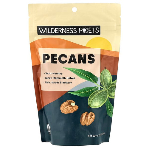 <img alt="Wilderness Poets, Pecans, 8 oz (226 g)" title="Wilderness Poets, Pecans, 8 oz (226 g),855434006209"