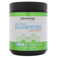 Zenwise Health, Pure Hydrolyzed Collagen Peptides, Grass-Fed Bovine, Unflavored, 20 oz (567 g)