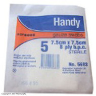 3 PACK OF Handy Gauze Swab Sterile 7.5Cmx7.5Cm 5
