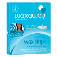 3 PACK OF Waxaway Ready To Use Wax Strips Sensitive Mini 20 Pack