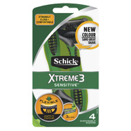 3 PACK OF Schick Xtreme 3 Sensitive Disposables 4 Pack