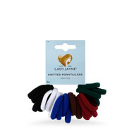 3 PACK OF Lady Jayne School Soft Knitted Ponytailers 24 Pack
