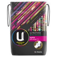 3 PACK OF Kotex U Designer Series Super  Wing Ultrathins 12 Pack