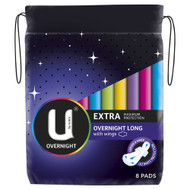 3 PACK OF Kotex U Overnight Long Wings Extra 8 Pack