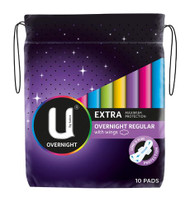 3 PACK OF Kotex U Overnight Wing Extra Pads 10 Pack