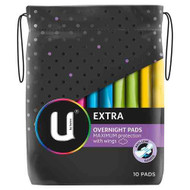 3 PACK OF Kotex U Ultra Thin Overnight Wing 10 Pack