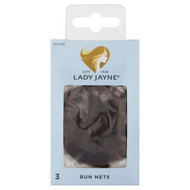 3 PACK OF Lady Jayne Medium Brown Bun Nets 3 Pack