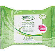 3 PACK OF Simple Exfoliating Facial Wipes 25 Pack