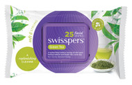 3 PACK OF Swisspers Facial Cleansing Wipes Green Tea 25 Wipes